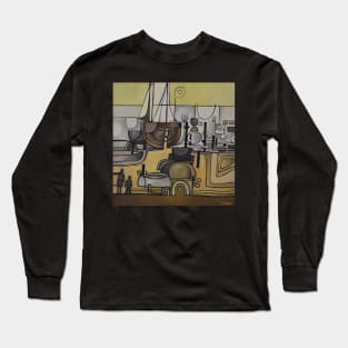 Abstract Dungeness Boats Long Sleeve T-Shirt